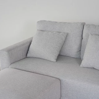 DECOS โซฟาผ้า 2 ที่นั่ง พร้อมสตูล รุ่น COLIN สีเทาอ่อน |ZWF|