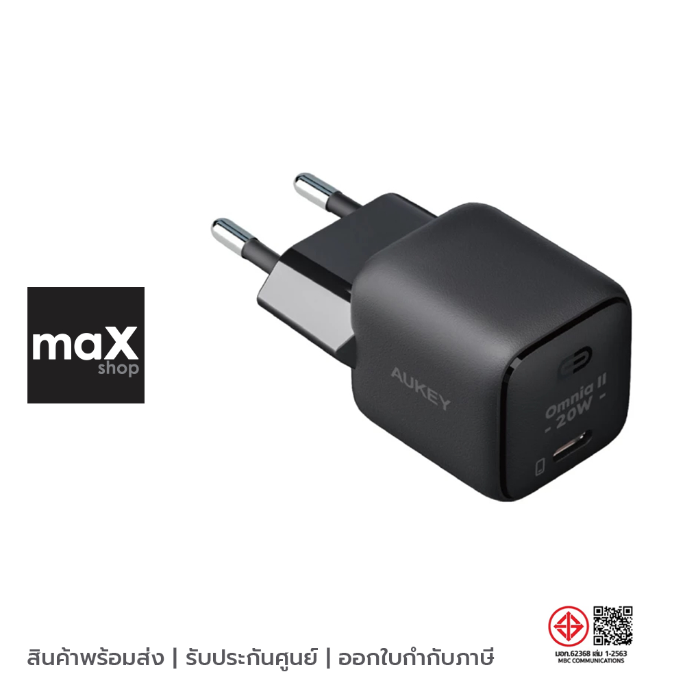 AUKEY หัวชาร์จเร็ว 20W PD สีดำ รุ่น PA-B1T