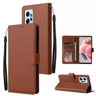 เคสแบบพับได้สำหรับ Xiaomi Redmi Note12 4G 5G Note12Pro เคสกระเป๋าหนัง ใส่บัตร ป้องกันโทรศัพท์ แม่เหล็กล็อค แถมสาย