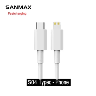 sanmax สายชาร์จ 6.4a สายทองแดงแท้ Fastcharging รองรับทุกแบรนด์ PD Typec MIcro phone สำหรับ vooc QC3.0 ios Android 1ม 2ม
