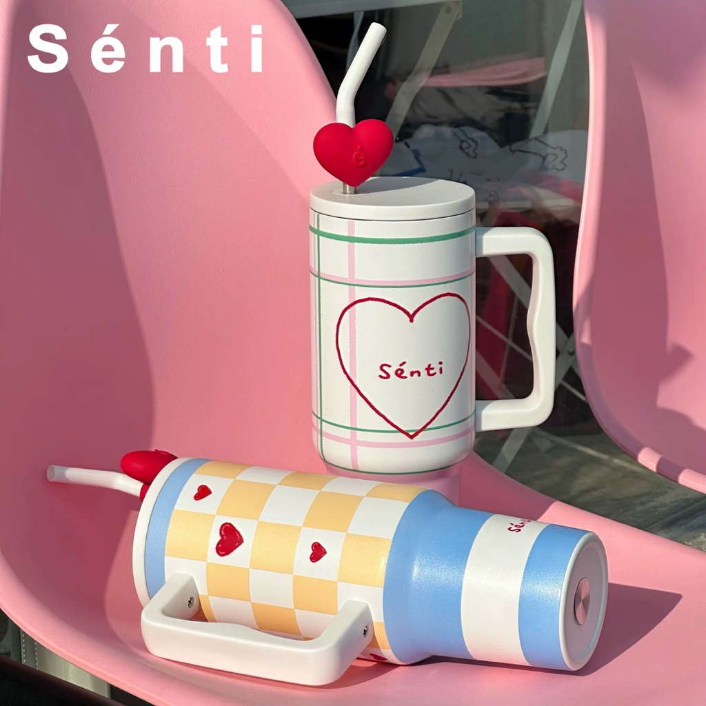 (Pre order) Senti “Heartbeat” แก้วเก็บความเย็นขนาดใหญ่ ความจุ 1180ml. ดีไซน์สีสันสดใส