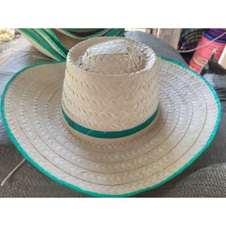 หมวกสาน ใบลาน ปีก4นิ้ว มีเชือกรัดคาง ใช้กันแดด งานบุญ กฐิน ง…