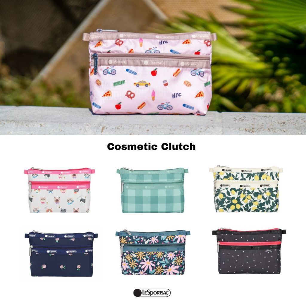 Lesportsac (ไม่มีสาย,มีหลายสี) Cosmetic Clutch Bag กระเป๋าเครื่องสำอาง กระเป๋าเครื่องเขียน Style 7105