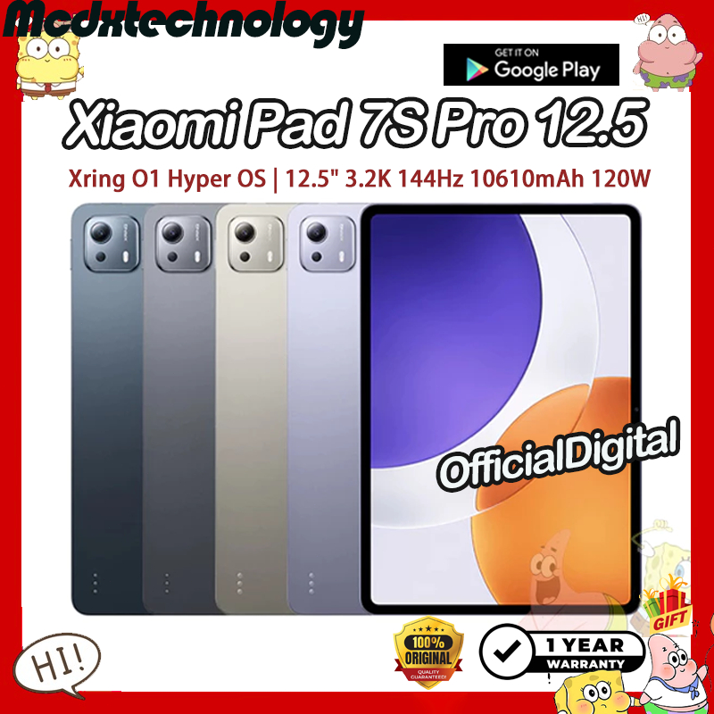 Xiaomi Pad 7S Pro 12.5" Xring O1 Hyper OS 3.2K 144Hz 10610mAh 120W | สนับสนุน Google & ไม่มีไทย | รั