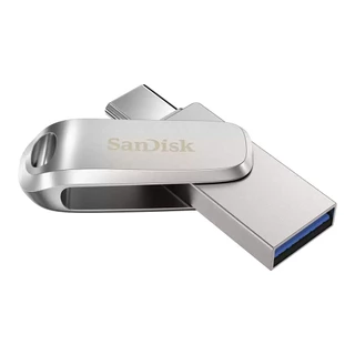 512 GB FLASH DRIVE (แฟลชไดร์ฟ) SANDISK ULTRA DUAL DRIVE LUXE USB TYPE-C - USB 3.2 GEN 1 USB-A & USB-C SILVER SDDDC4-512G