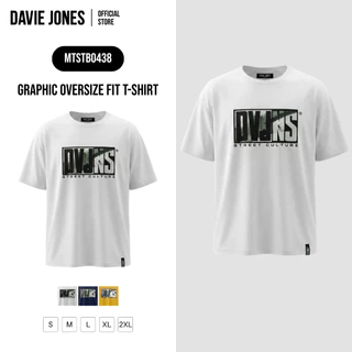 DAVIE JONES [BE FEARLESS] เสื้อยืดผู้ชาย Graphic Oversize Fit T-Shirt สีขาว กรม เหลือง TB0438