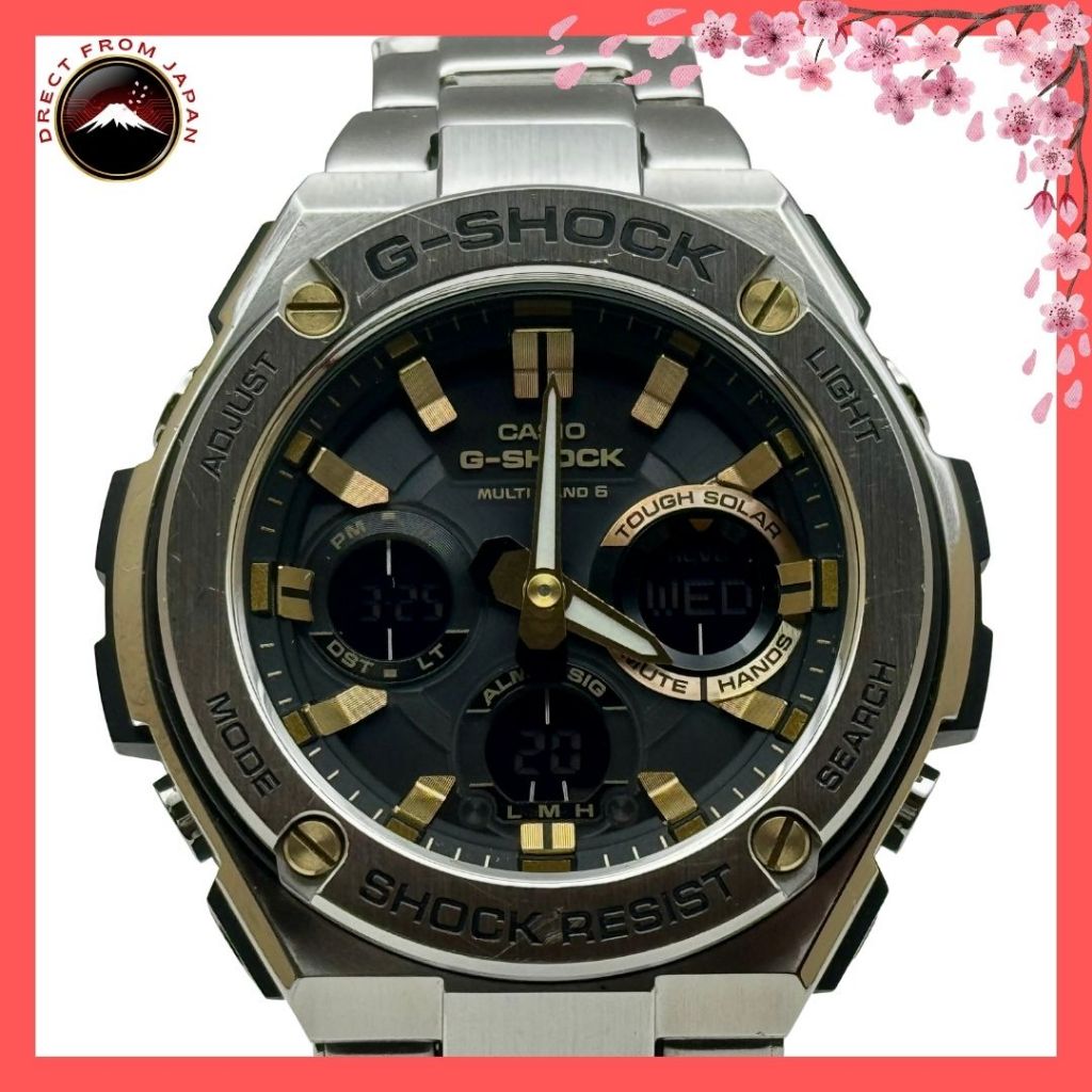 G-SHOCK GST-W110D-1A9JF G-STEEL Silver Gold Solar Radio ของแท้ 💯 สภาพนางฟ้า พร้อมส่ง ญี่ปุ่น