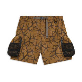 CARNIVAL CNVFW25SP004BR SPIKE CAMO NYLON SHORTS BROWN