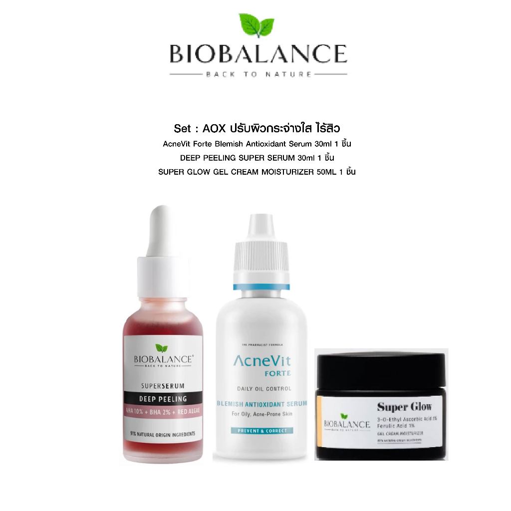 ACNEVIT FORTE BLEMISH ANTIOXIDANT SERUM 30 ML + BIOBALANCE DEEP PEELING SUPER SERUM 30 ML + BIOBALAN