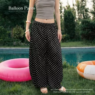 MURF Balloon Pants | กางเกงบอลลูน ผ้า2ชั้น ขากอง ทรงสวย ใส่ได้ทุกวัน คาเฟ่ ทะเล ผ้าไหมอิตาลีนุ่ม ใส่สบาย |MURF.BKK| B206