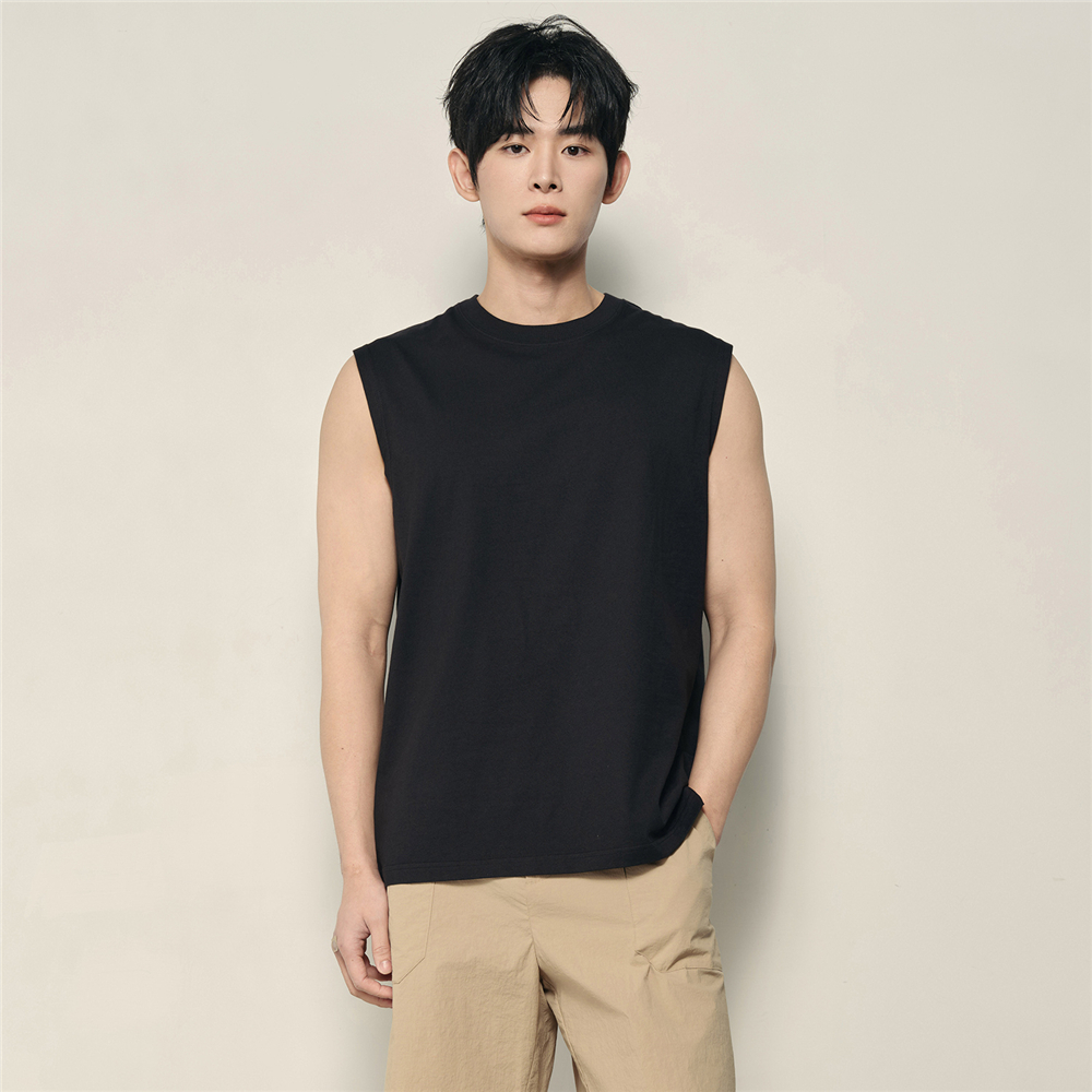 GIORDANO (Korea Collection) เสื้อยืดแขนกุดผู้ชาย Men's Cotton Jersey Sleeveless Tee 01026597