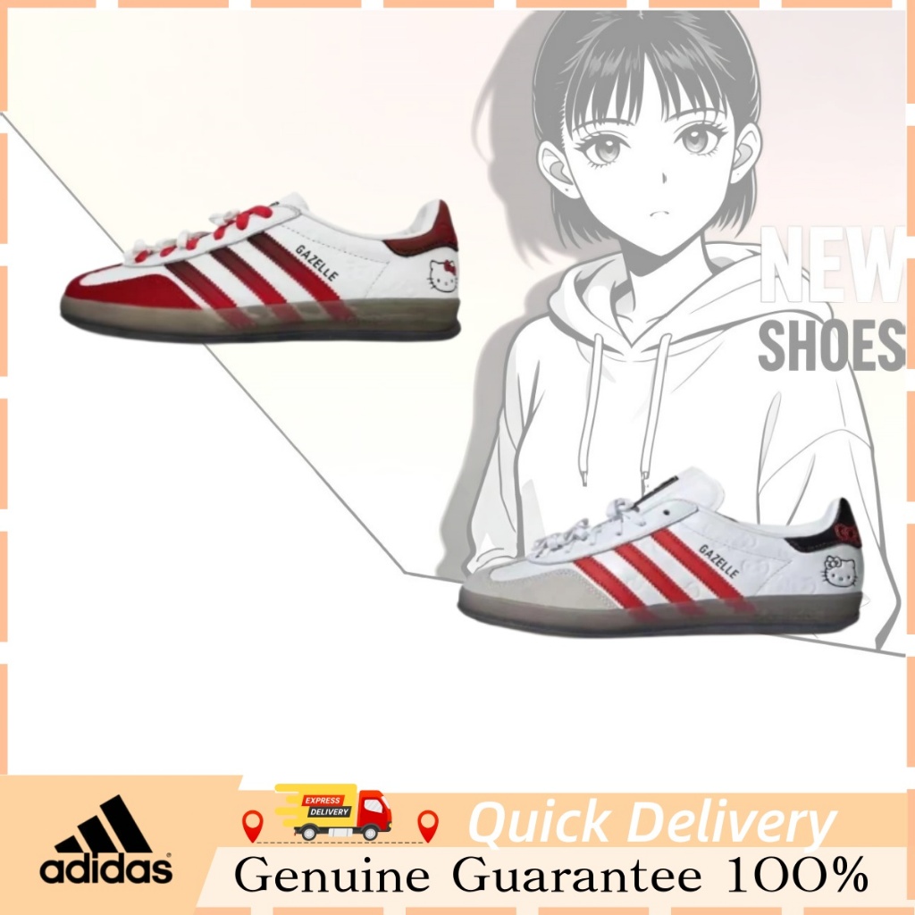 Hello Kitty/adidas originals GAZELLE INDOOR รองเท้าลำลอง ดูดซับแรงกระแทกและสะดวกสบาย