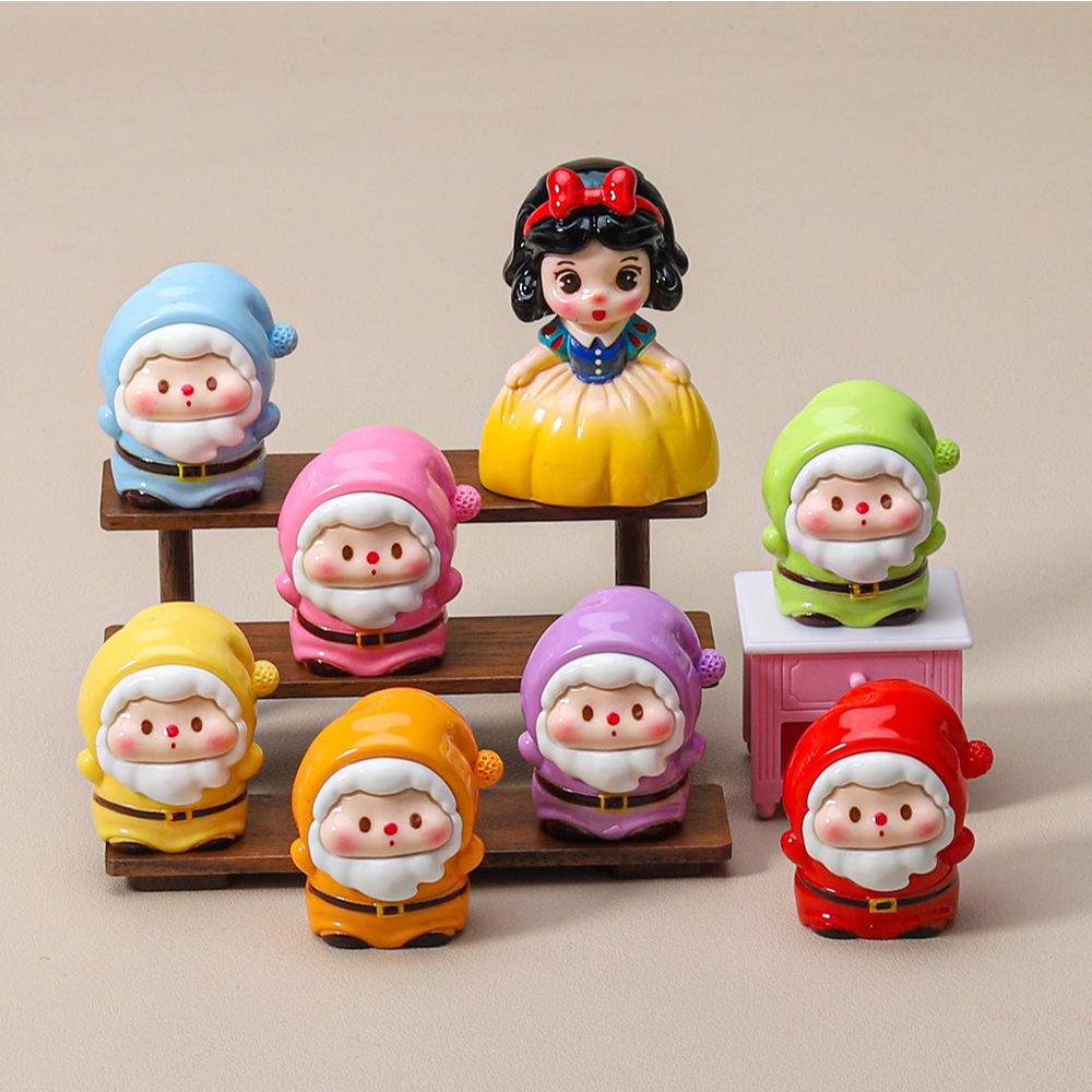 พร้อมส่ง ของตกแต่ง สะสม DIY เจ้าหญิงกับคนแคระ (1SET 8 ตัว)