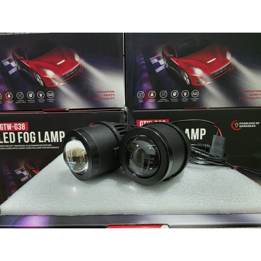 ไฟตัดหมอก Projector bi led GTW-G38 มีไฟสูงต่ำ มี 3 สีในดวงเดียว ขนาด 2 นิ้ว แบบ universal