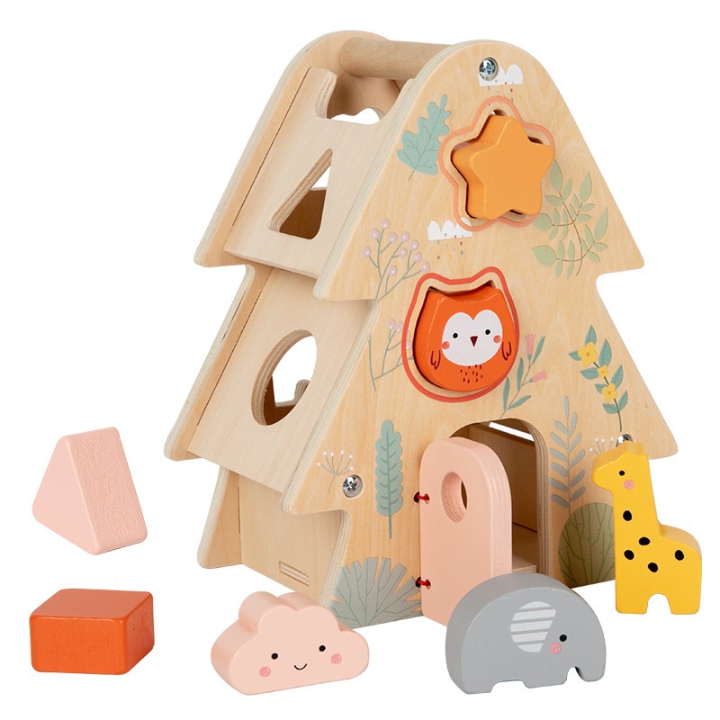 🧩🏡 บ้านไม้หยอดรูปทรง เสริมพัฒนาการ (Wooden Shape Sorter House)