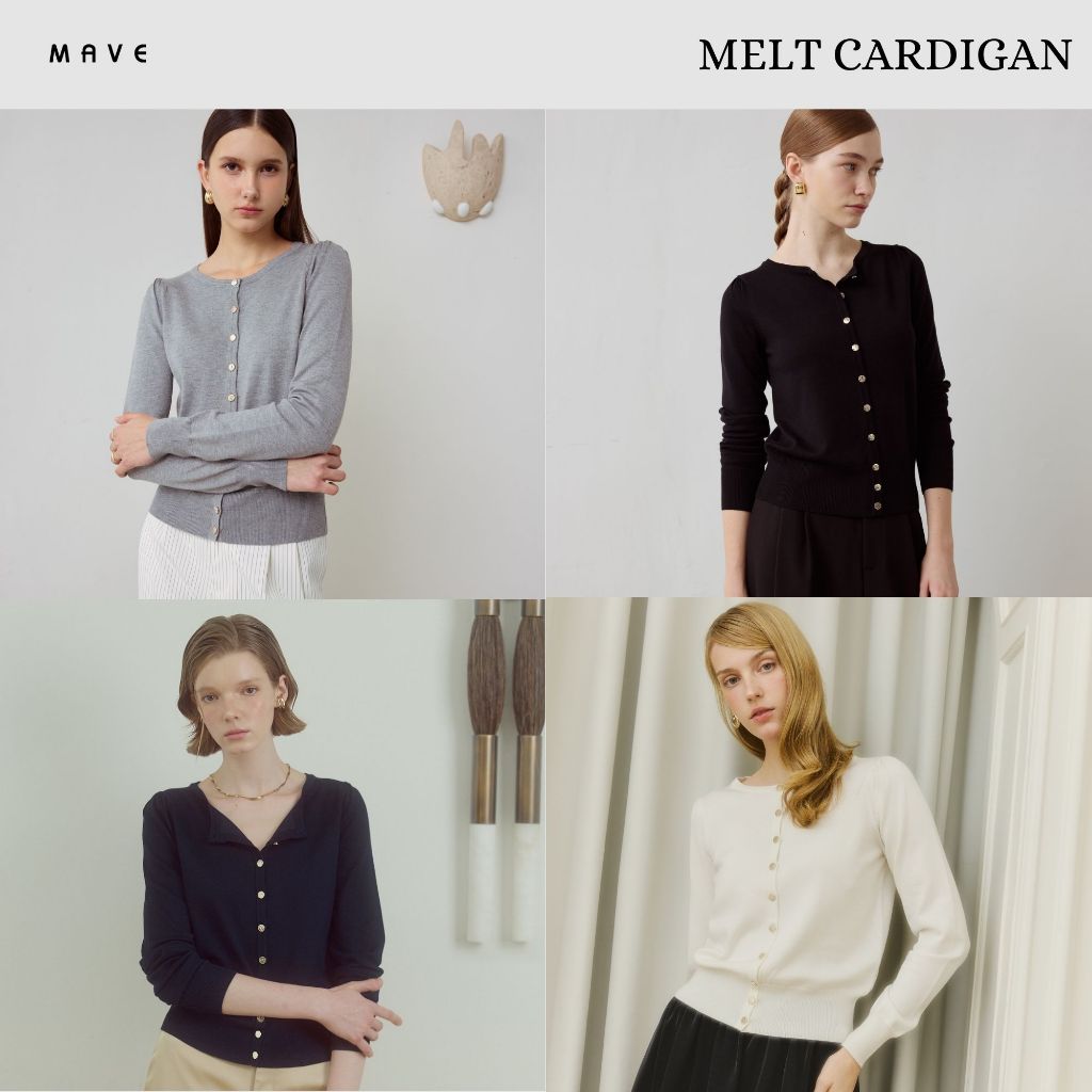 MAVE เสื้อรุ่น Melt Cardigan สี OFF WHITE,BLACK,ASH,NAVY