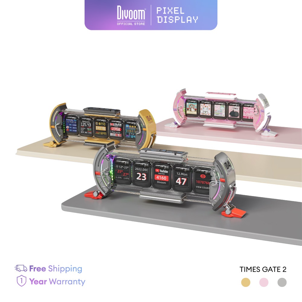 Divoom Time Gate 2 - หน้าจอแสดงผลอัจฉริยะ Smart Display สไตล์ Cyberpunk