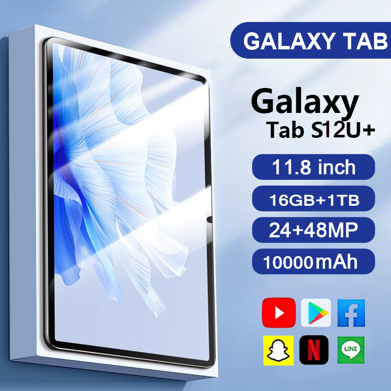 100%รุ่นใหม่ Galaxy S12 แท็บเล็ต HD ขนาด 11.8นิ้ว 16GB+1TB ROM Dual SIM LTE WiFi 5G Tablet for work games watching COD