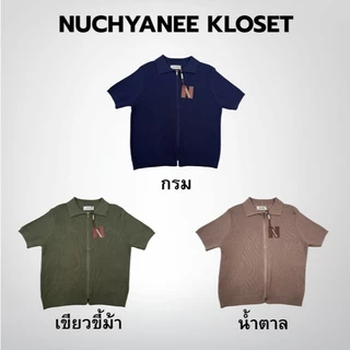 (T887)เสื้อไหมพรมคอปกสีพื้นผ้าร่องน่ารักมาก