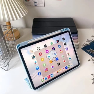 Case iPad Gen10 Air4/5/6/7/8 10.9 compatible for Pro11 gen7/8/9 10.2เคสไอแพด gen5/6 9.7หลังใส เคสไอแพดสีดํา 11นิ้วหลังทึ