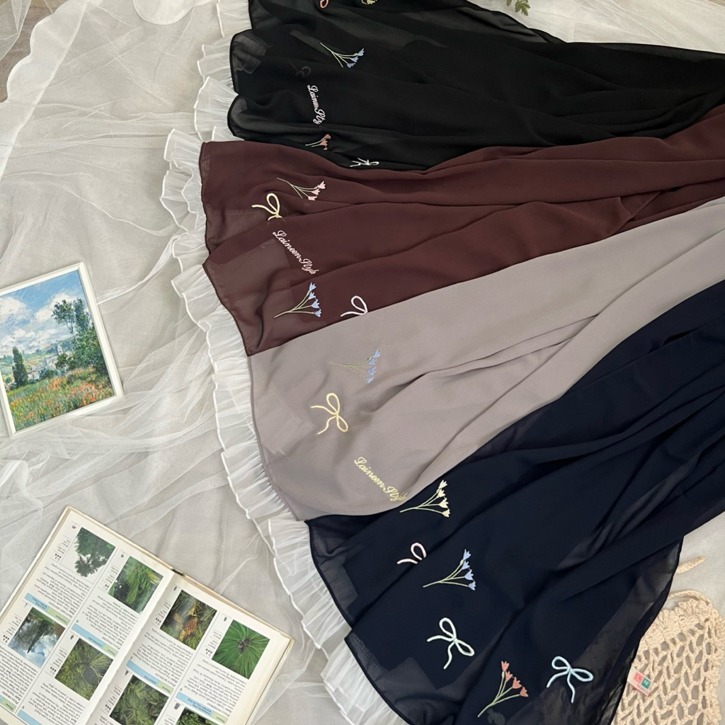ผ้าคลุมปักรุ่น wildflower V2 มีแบบพันยาว/แบบเหลี่ยม🧺