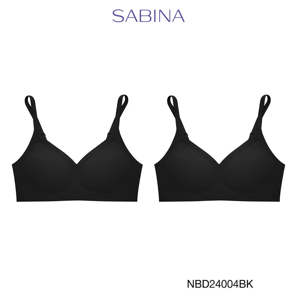 [Online Exclusive] (Set 2 ชิ้น)  Sabina Perfect Bra Level 1 เสื้อชั้นใน ไร้โครง รหัส NBD24004BK - สีดำ