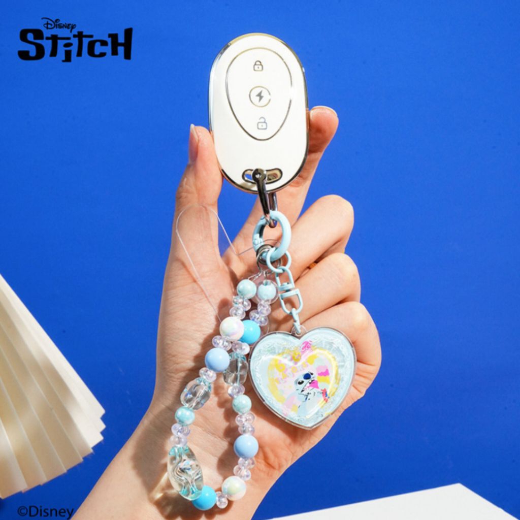 (ลิขสิทธิ์แท้) สายห้อยมือถือ พวงกุญแจลูกปัด Stitch & Angel หัวใจอะคริลิคใส จี้ห้อยกระเป๋านักเรียน ของขวัญวันเกิด ราคา ถูกที่สุด ดีลบีเคเค แกลเลอรีภาพที่ 7