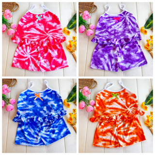 ชุดแฟชั่นเด็ก ชุดเด็กผู้หญิง ลายการ์ตูน ชุดเซ็ตแขนสั้นเด็ก เ…