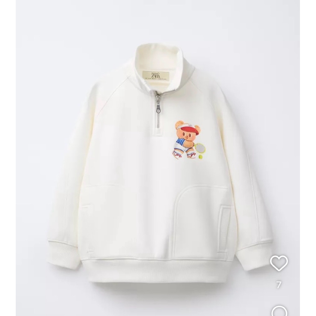 zara kid x butterbear sweater สีขาว