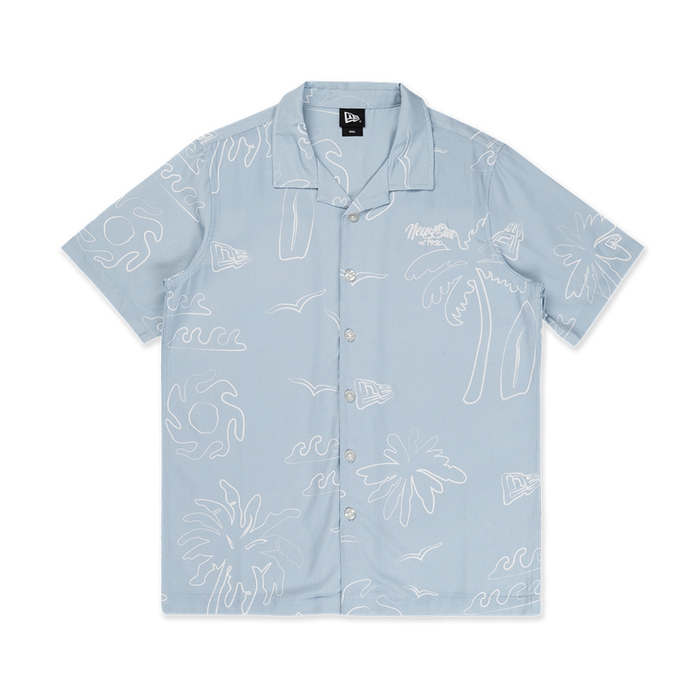 New Era เสื้อเชิ้ตแขนสั้นรุ่น NEW ERA RESORT SOFT BLUE WOVEN SHIRT