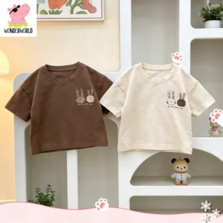 เสื้อเด็กลำลอง เสื้อคอกลมเด็กแขนสั้น สไตล์เกาหลี  ลายกระต่าย…