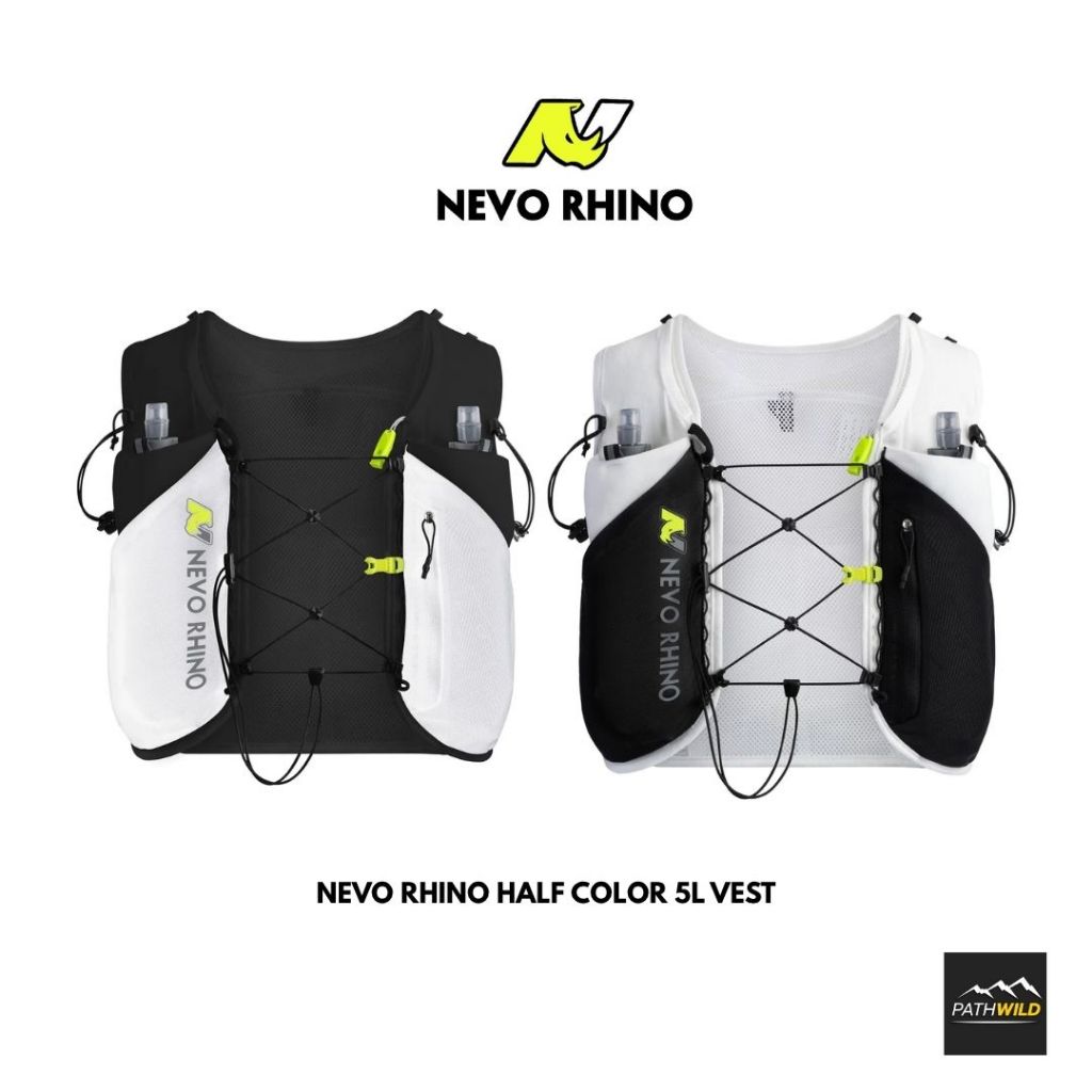 NEVO RHINO HALF COLOR 5L VEST เป้น้ำ ขนาด 5ลิตร มาพร้อมขวดนิ่ม 500 ml. มีช่องเก็บของหลายช่อง