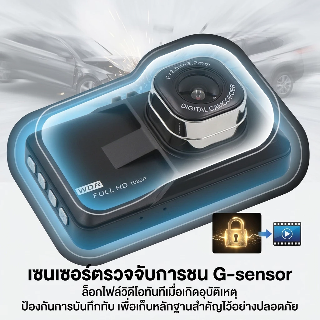 กล้องติดรถยนต์หน้า/หลัง รุ่น บันทึกภาพ Full HD 4K เลนส์มุมกว้าง 270/กล้องติดรถยนต์หน้าหลัง thumbnail 7