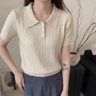 LITTLEMOM-เสื้อโปโลลายเปียสำหรับผู้หญิง รุ่น POLOO