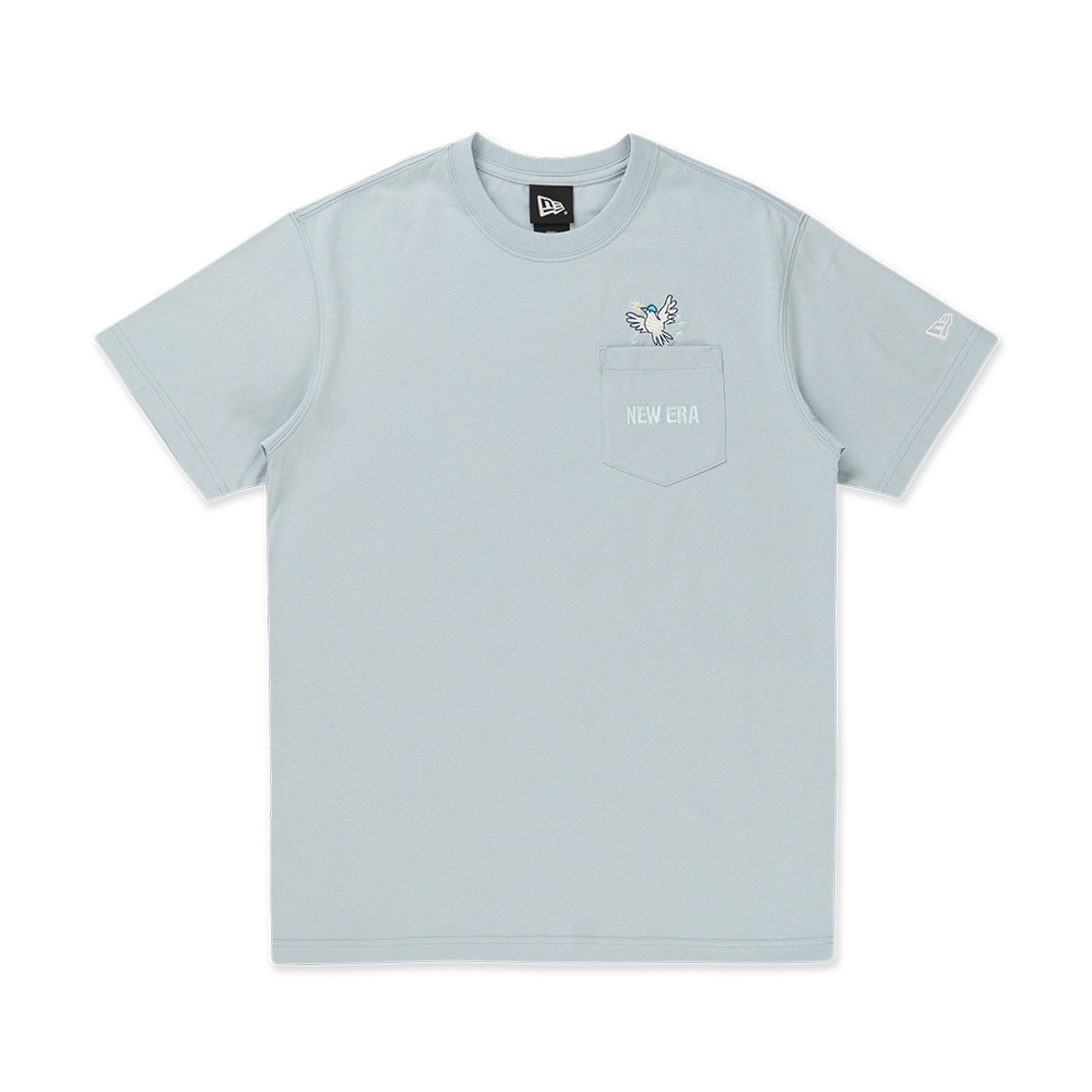 New Era เสื้อยืดแขนสั้นรุ่น NEW ERA EARTH DAY SOFT BLUE SHORT SLEEVE POCKET T-SHIRT
