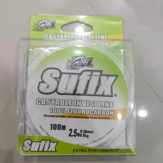 สายเบ็ดตกปลา Sufix Castable Invisi Line สายฟลูโอโรคาร์บอน 100%
