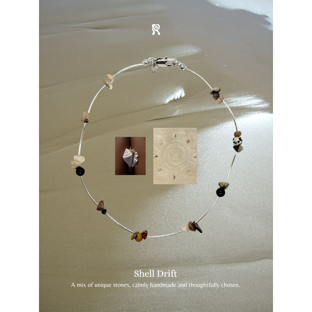 Rock Locket - Shell Drift Necklace สร้อยคอหินธรรมชาติ