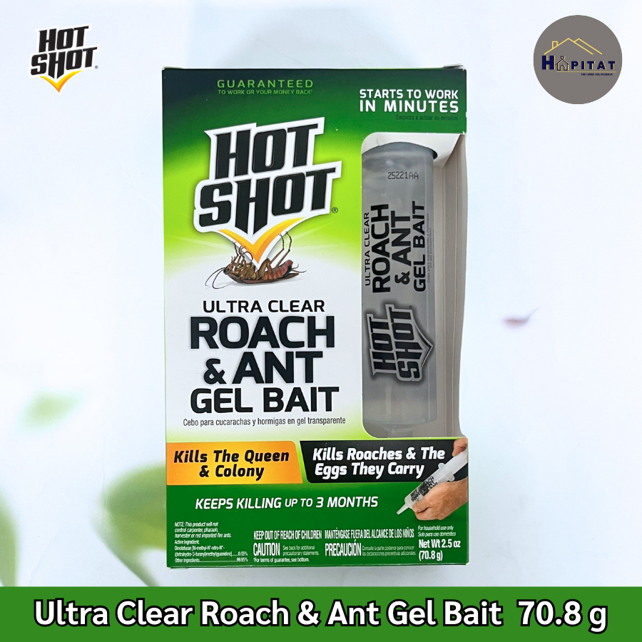 {Hot Shot®} Ultra Clear Roach & Ant Gel Bait 70.8 g เจลใสกำจัดแมลงสาบ & มด ภายในอาคาร
