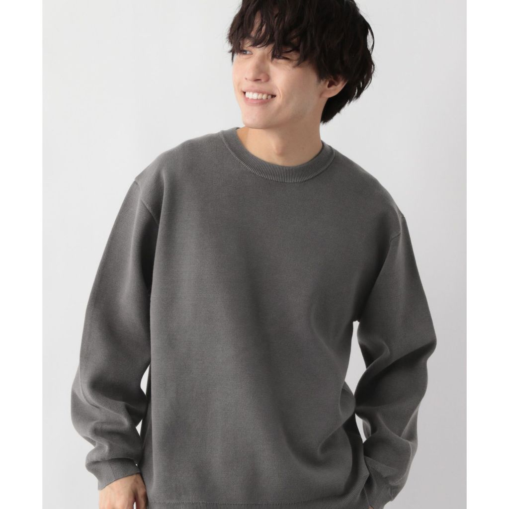 GLOBAL WORK เสื้อสเวตเตอร์ ดีไซน์เรียบง่าย Sweat-Like Oteraku Knit / Pigment