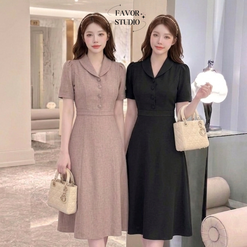 เติมสต๊อกแล้ว❗(S-6XL)💞ชุดเดรสยาวคลุมเข่าทรงเอ  เดรสสีสุภาพ ชุดไปงานแต่ง ชุดสาวอวบ ชุดเดรสผู้หญิงพลัสไซส์ พร้อมส่ง🥰
