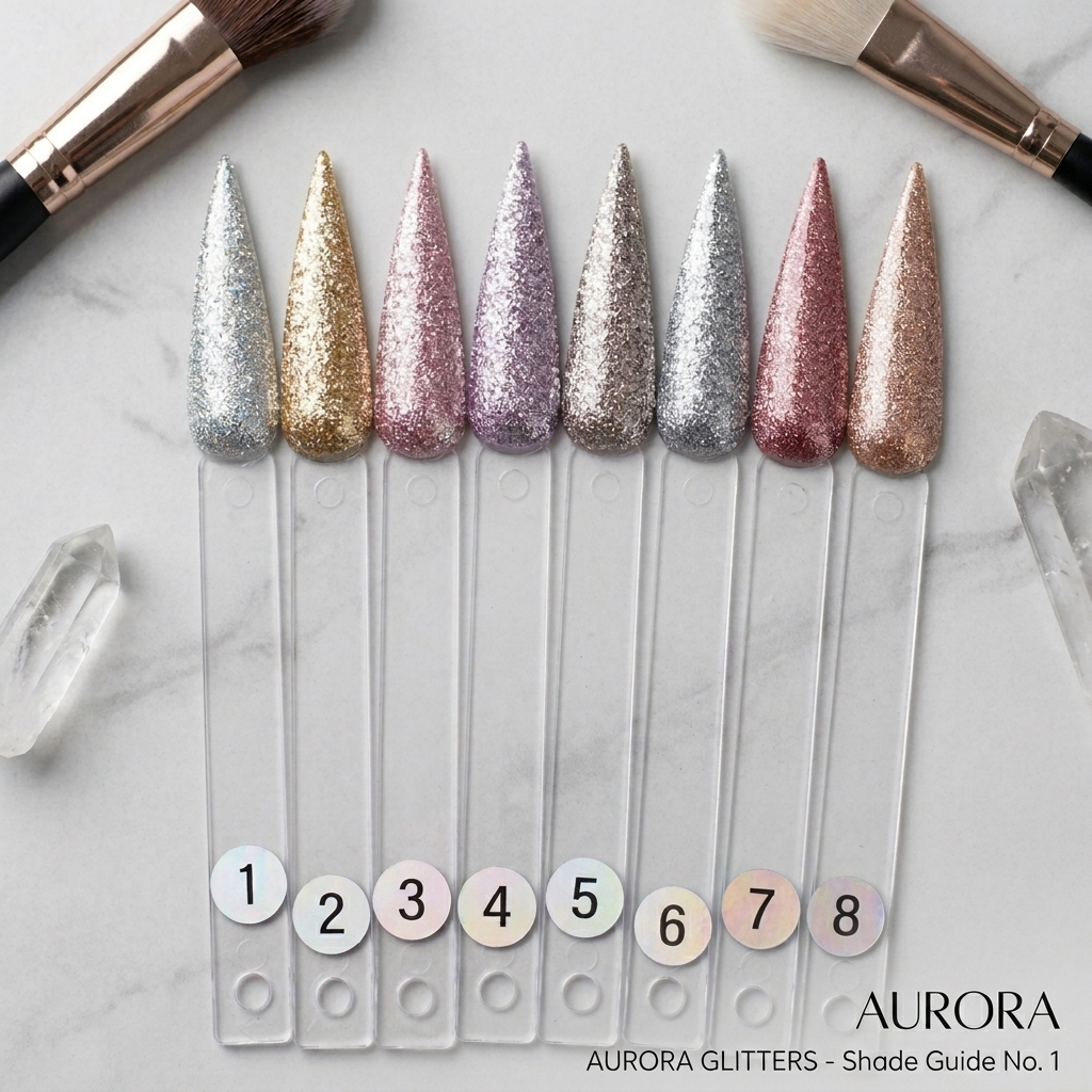 สีเจลกลิตเตอร์ญี่ปุ่น No.1–8 วิบวับหรู เล่นแสงสวย แยกขวด | พร้อมส่ง Japanese Glitter SIRIMONGKOL