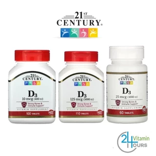 (พร้อมส่ง) 21st Century , D3, ขนาด 400 IU / 1,000 IU / 5,000 IU - Vitamin D3 D-3 วิตามิน ดี 3 บำรุงกระดูก