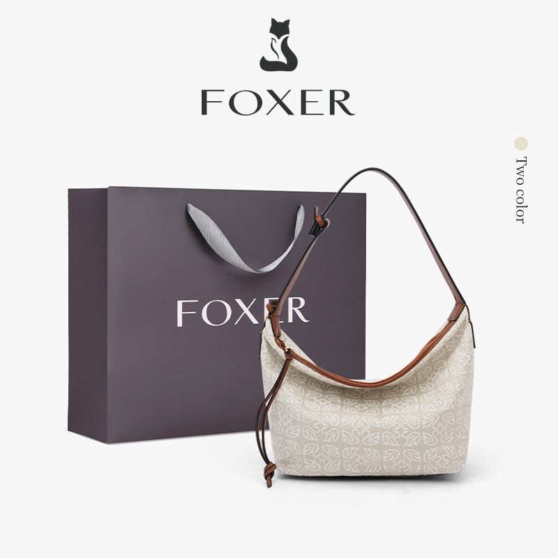 FOXER กระเป๋าสะพายข้างผู้หญิง กระเป๋าสะพายไหล่สำหรับวันหยุดพักผ่อน/ลำลอง ความจุขนาดใหญ่