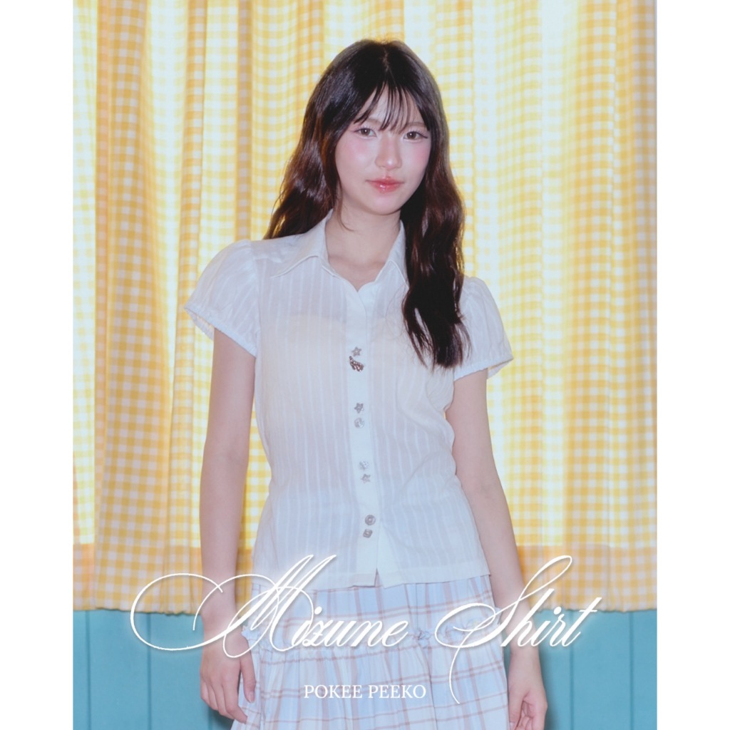 POKEE | Mizune top เสื้อเชิ้ตผ้าcotton กระดุมปีก!