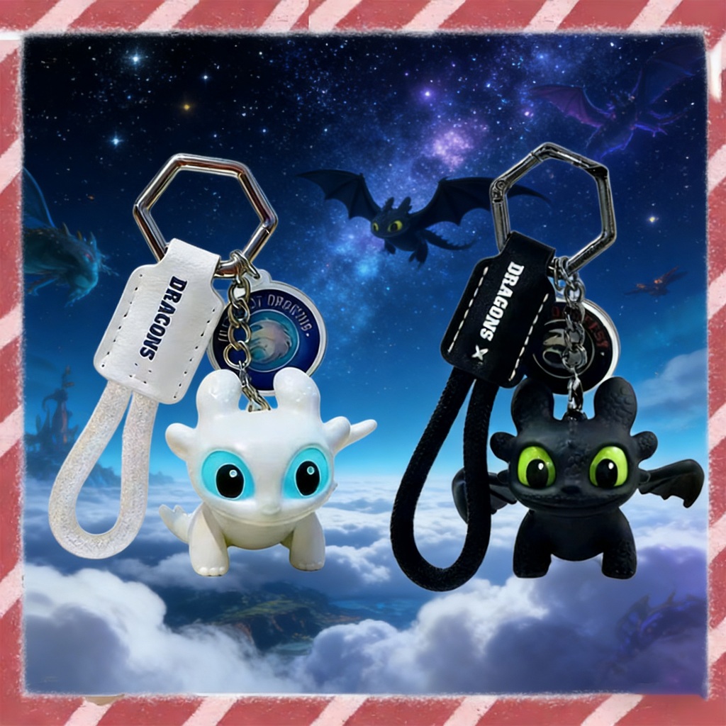 โปรโมชั่นพิเศษ⚡ลิขสิทธิ์แท้ How to Train Your Dragon Toothless The wings can move keychain พวงกุญแจเรืองแสง DreamWorks