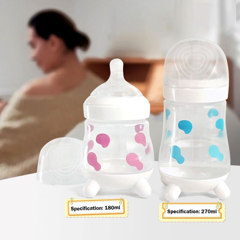 Dababy infant cow milk bottle, designed to mimic breast milk, prevents colic, wide mouth for easy cl