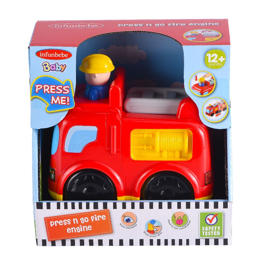 Wel-B x Infunbebe Press n Go Fire Engine - (รถดับเพลิงมหาสนุก) ของเล่นเด็ก เสริมพัฒนาการ ทักษะการเคลื่อนไหว