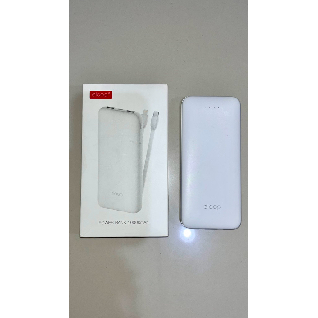 ส่งต่อ Powerbank Eloop E33 Line แบตสำรอง 10000 mAh สายชาร์จในตัว