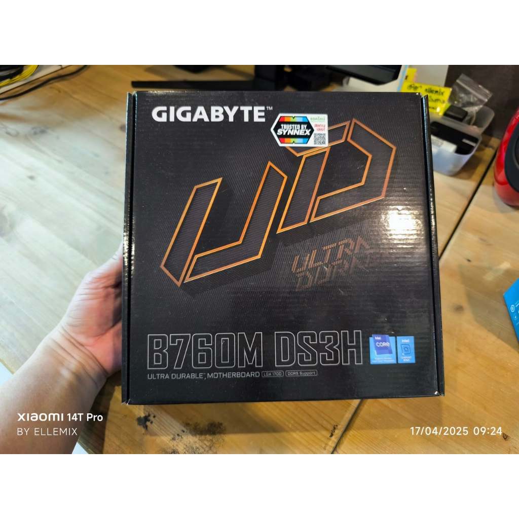 MAINBOARD (เมนบอร์ด) GIGABYTE B760M DS3H (REV. 1.0) (DDR5) (SOCKET LGA 1700) (MICRO-ATX) มือสอง ประก