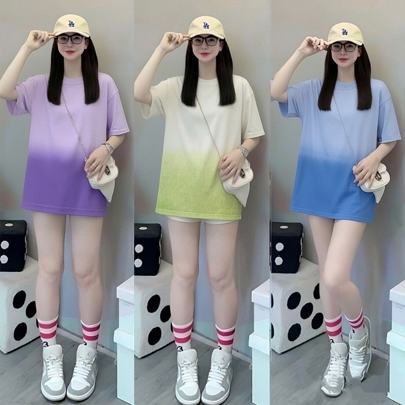 เสื้อยืดมัดย้อมสวยๆผู้หญิงมาใหม่ Oversize เสื้อผ้าสาวอวบไซส์ใหญ่ แฟชั่นเกาหลี เสื้อโอเวอร์ไซส์คนอวบทรงหลวมน่ารักๆ สีรุ้ง ราคา ถูกที่สุด ดีลบีเคเค แกลเลอรีภาพที่ 7
